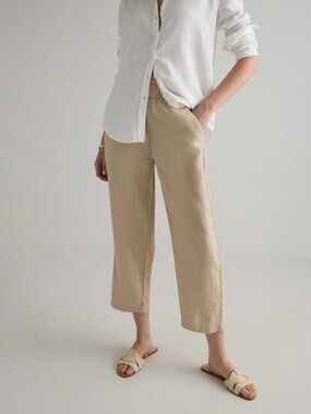 🏖️ Quince flax-colored European linen pants. Size S.